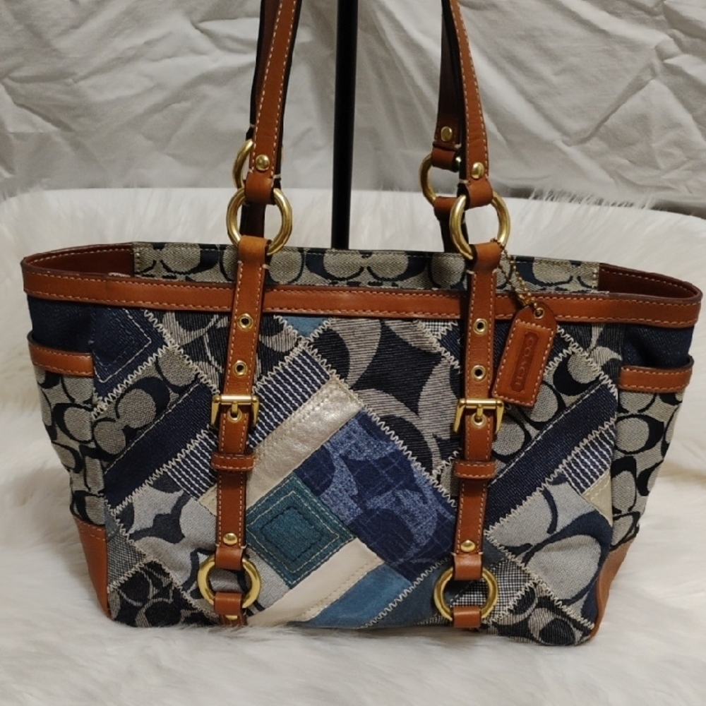 Flash Sale! Coach Blue Denim Patchwork Leather Tr… - image 2